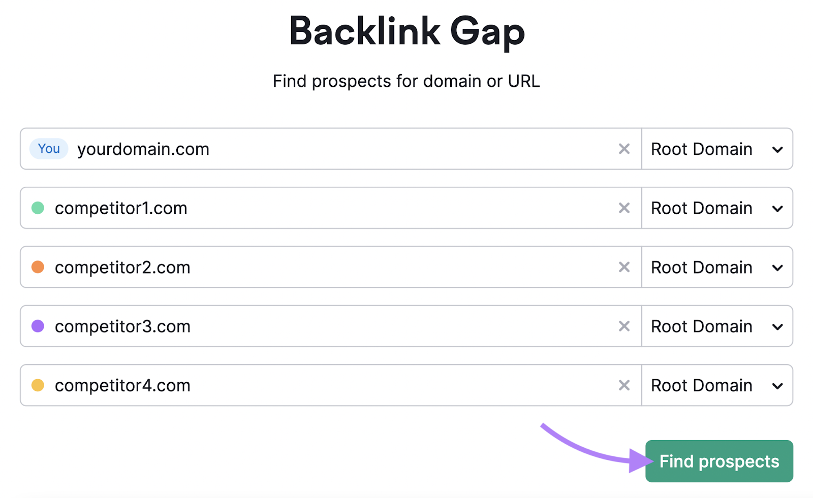 ابزار Backlink Gap 